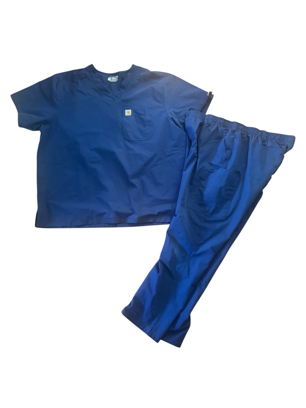 Carhartt Force Navy Blue Scrub Set Men's 2XL - Top & 9-Pocket Cargo Pants